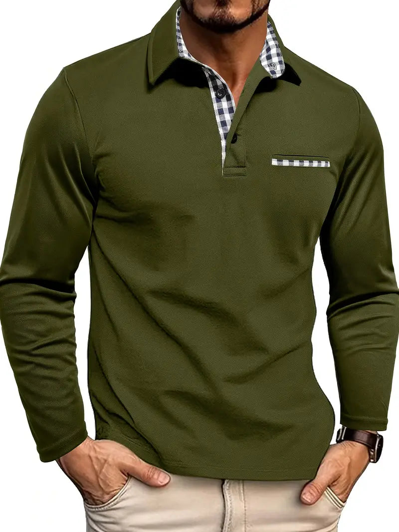 Elijah | Elegant Long Sleeve Polo Shirt