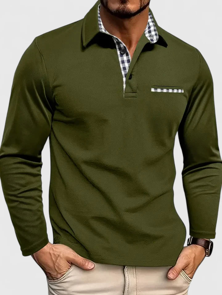 Elijah | Elegant Long Sleeve Polo Shirt
