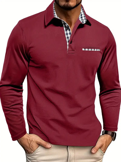 Elijah | Elegant Long Sleeve Polo Shirt