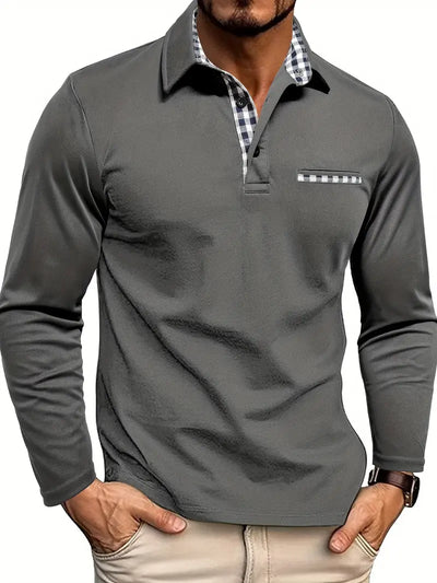 Elijah | Elegant Long Sleeve Polo Shirt