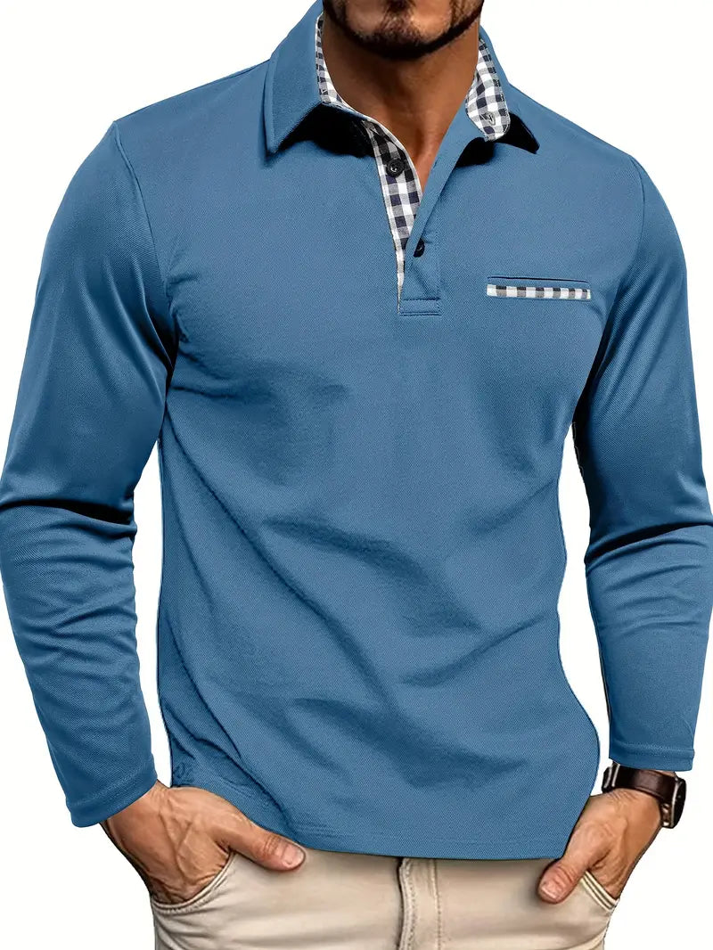 Elijah | Elegant Long Sleeve Polo Shirt