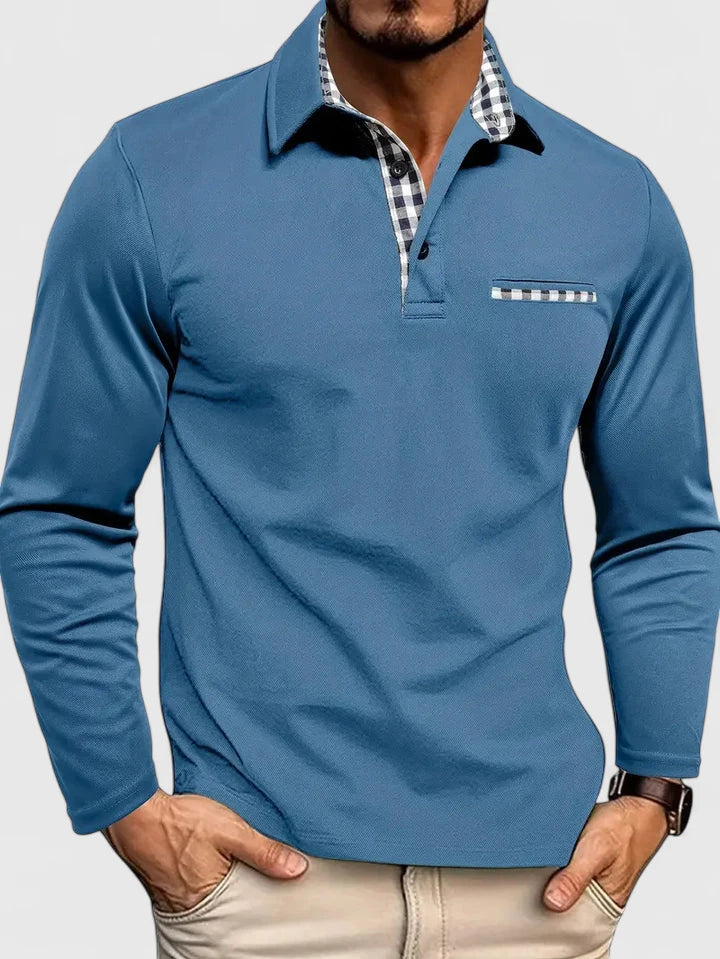 Elijah | Elegant Long Sleeve Polo Shirt
